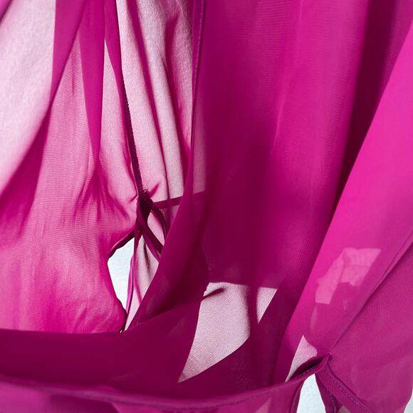 Fashion Exit Womens Pink Tank Blouse Draped Sleeveless Bead V-Neck Size Medium - Picture 7 of 8